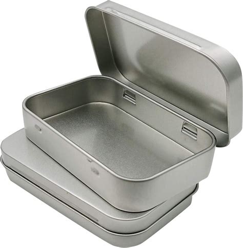 metal storage boxes with lids|small metal box hinged lid.